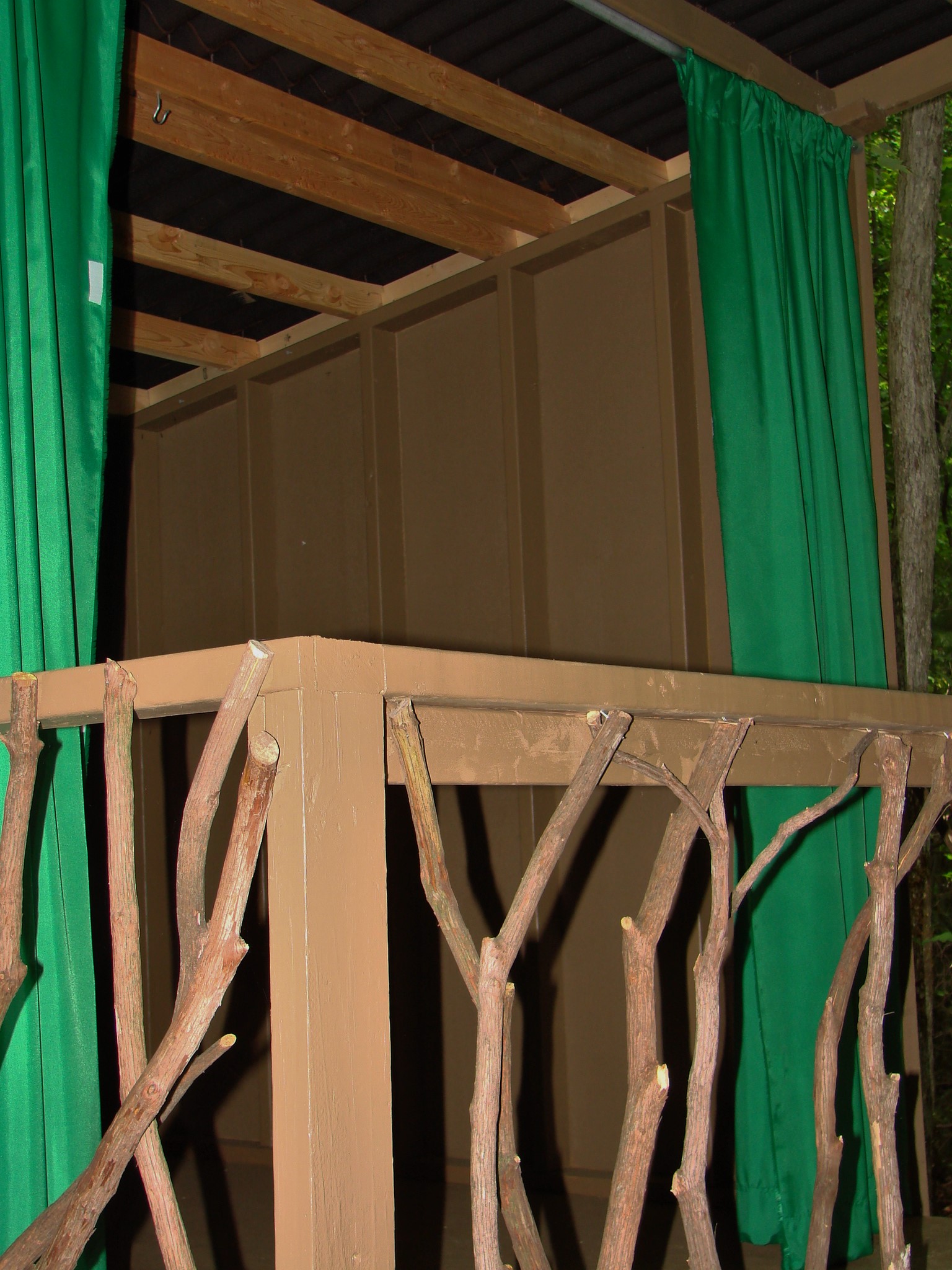 Elf Shelf tree house campsite Elf ShelfPorch Railing