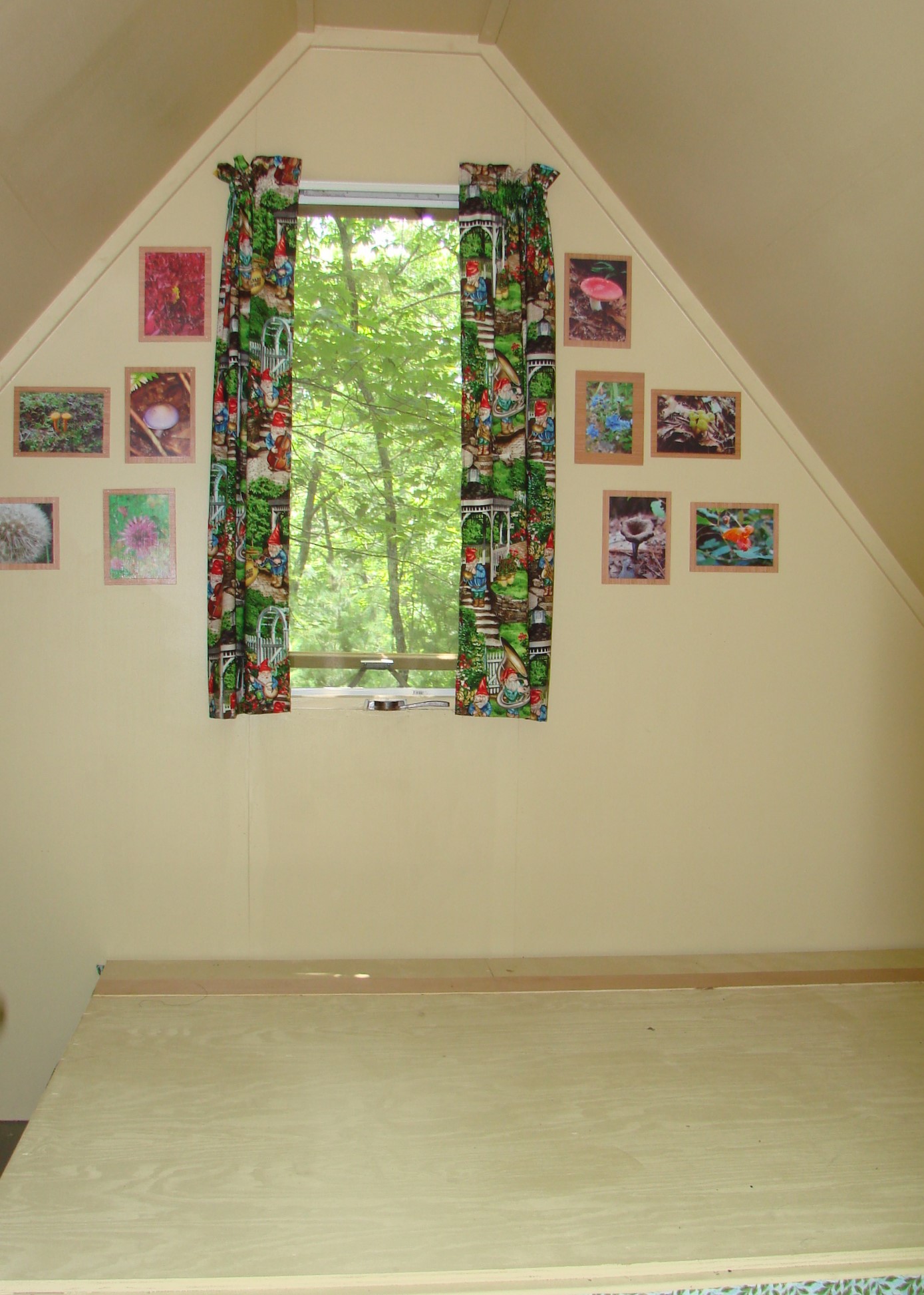 Gnome Home enclosed campsite Interior of the Gnome Home